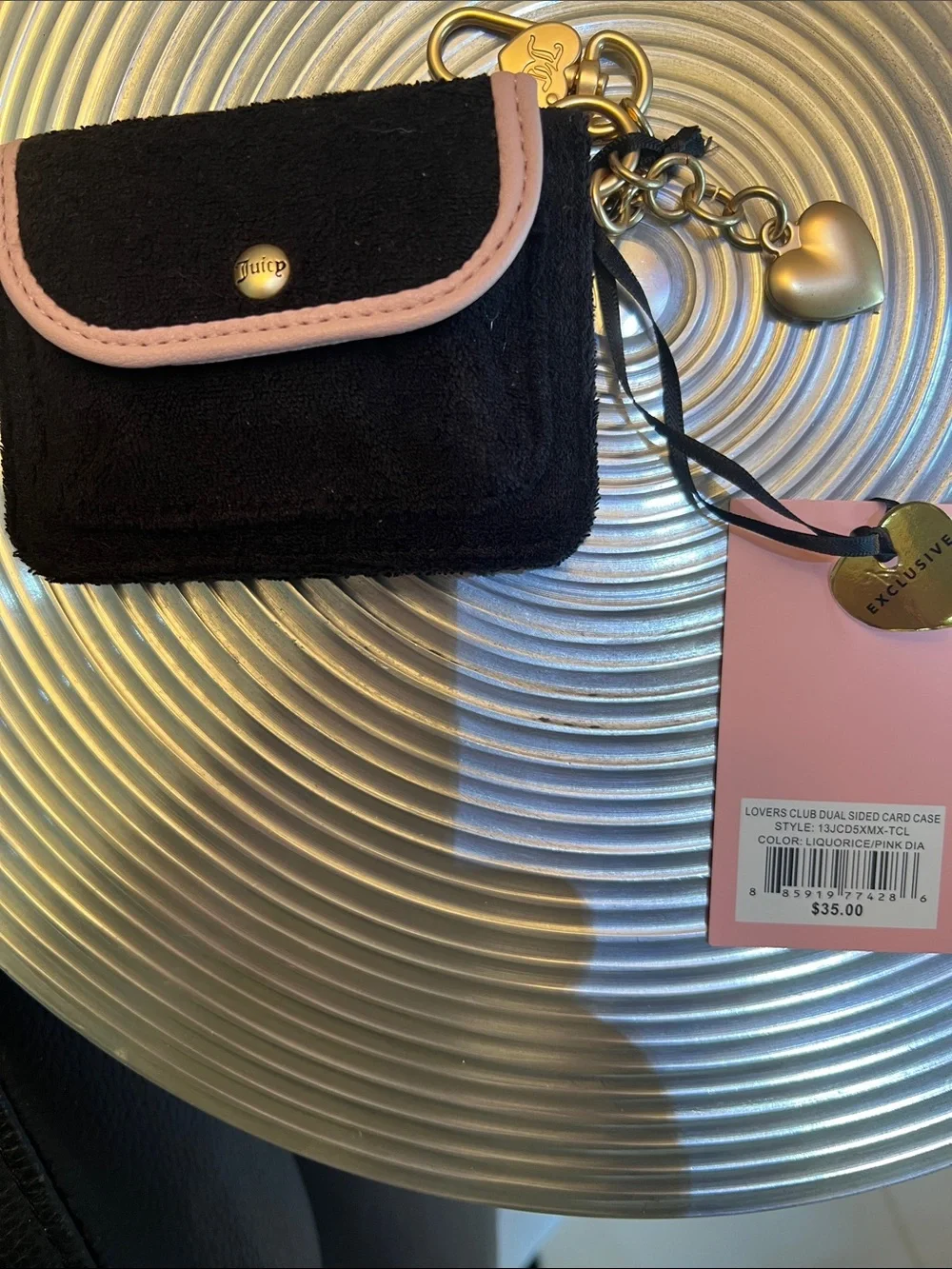 JUICY COUTURE LOVERS CLUB DUAL SIDED cARD CASE